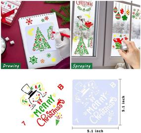 img 2 attached to 🎨 Max Fun 24PCS Christmas Reusable Plastic Stencils for DIY Window Decorations, 5.1 x 5.1 Inch - Fun Crafts for Kids & Adults!