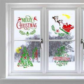 img 1 attached to 🎨 Max Fun 24PCS Christmas Reusable Plastic Stencils for DIY Window Decorations, 5.1 x 5.1 Inch - Fun Crafts for Kids & Adults!