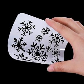 img 3 attached to 🎨 Max Fun 24PCS Christmas Reusable Plastic Stencils for DIY Window Decorations, 5.1 x 5.1 Inch - Fun Crafts for Kids & Adults!