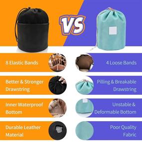 img 3 attached to 💼 Compact Makeup Bag, Portable Cosmetic Bag for Travel, Makeup Organizer Bag with Drawstring, Toiletry Storage, Round Pocket for Women/Men - Black