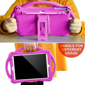 img 1 attached to 📱 TopEsct Kids Case for iPad 9.7 2018/2017 - Shockproof Stand Cover with Silicone Handle, Tempered Glass Screen Protector - iPad Air 1/2, iPad 5th/6th Gen, iPad Pro 9.7 - Purple