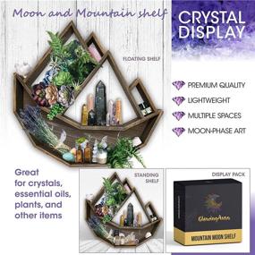 img 2 attached to GlowingAura Moon Shelf: Exquisite Moon Phase Art Decor Crystal Display Shelves for Essential 🌙 Oils and Knick Knacks - Perfect Wooden Floating Wall Shelf for Home, Kitchen, and Bedroom (Brown)