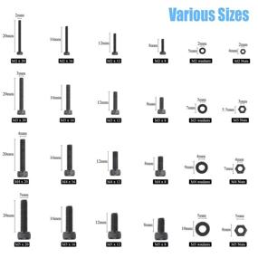 img 1 attached to 🔧 1220 PCS DYWISHKEY Hex Socket Head Cap Bolts Screws Nuts Washers Assortment Kit – M2 M3 M4 M5, 12.9 Grade Alloy Steel – Includes Hex Wrenches