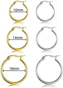 img 3 attached to 💍 Girls' Jewelry Earring Set in Gold, Silver, and Stainless Steel by GDSLLLM