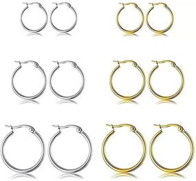 img 4 attached to 💍 Girls' Jewelry Earring Set in Gold, Silver, and Stainless Steel by GDSLLLM