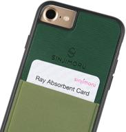 ❇️ convenient sinjimoru iphone se 2020 / iphone 8/7 case with card holder – green, card wallet cell phone case, apple iphone se 2/8 / 7 cover logo