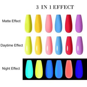 img 2 attached to 💅 NAILKISS 6PCS Набор гелиевых лаков для ногтей Glow in the Dark | Неоновый светящийся гель-лак | Гель-лак для снятия UV 10 мл | Флуоресцентные яркие цвета | Эффект свечения ногтевого искусства маникюра