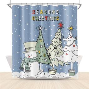 img 4 attached to Christmas Curtains Snowflakes Bathroom Polyester