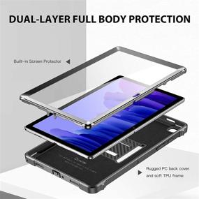 img 1 attached to 📱 ZtotopCase Samsung Tab A7 Case - 10.4 Inch 2020 (SM-T500/T505/T507) with Built-in Screen Protector - Dual-Layer Shockproof Full-Body Cover & Kickstand - Galaxy Tab A7 2020 Release (Black)