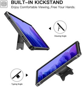 img 2 attached to 📱 ZtotopCase Samsung Tab A7 Case - 10.4 Inch 2020 (SM-T500/T505/T507) with Built-in Screen Protector - Dual-Layer Shockproof Full-Body Cover & Kickstand - Galaxy Tab A7 2020 Release (Black)