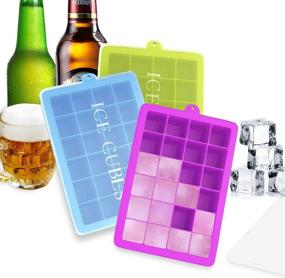 img 4 attached to Ozera Silicone Ice Cube Trays with Lids - 3 Pack, 24 Cavities Mold for Cocktails, Whiskey, Candy & More