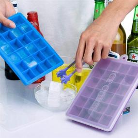 img 1 attached to Ozera Silicone Ice Cube Trays with Lids - 3 Pack, 24 Cavities Mold for Cocktails, Whiskey, Candy & More