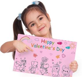 img 3 attached to ❤️ Valentine's Day Coloring Cards Kit for Kids Classroom School with Crayons, Envelopes, and Maze - Party Favors Included