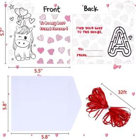 img 1 attached to ❤️ Valentine's Day Coloring Cards Kit for Kids Classroom School with Crayons, Envelopes, and Maze - Party Favors Included