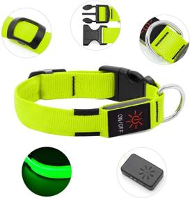 img 1 attached to 🐶 BSEEN LED Dog Collar - USB Rechargeable Light Up Safety Collar | Adjustable Nylon Pet Collar with Metal Buckle | Waterproof & Glow in The Dark | Highly Visible for Large, Medium, & Small Dogs