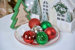 img 1 attached to 🎄 Valery Madelyn 50ct 60mm Classic Collection Splendor Red Green White Shatterproof Christmas Ball Ornaments for Xmas Decoration, Christmas Tree Ornaments