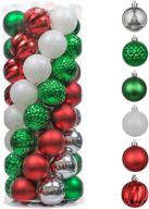 🎄 valery madelyn 50ct 60mm classic collection splendor red green white shatterproof christmas ball ornaments for xmas decoration, christmas tree ornaments логотип