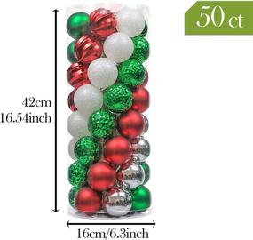 img 2 attached to 🎄 Valery Madelyn 50ct 60mm Classic Collection Splendor Red Green White Shatterproof Christmas Ball Ornaments for Xmas Decoration, Christmas Tree Ornaments