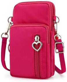 img 2 attached to 👜 Pink Small Crossbody Bag for Women - Nylon Cell Phone Purse with Sport Armband Wristband Wallet for iPhone 11 Pro Max, Galaxy Note 10+/9, S20+ S10 Plus, S20 Ultra, A50 A70, Moto G8+ G7 Power, LG Stylo 5/6