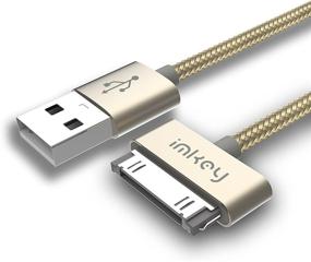 img 2 attached to Samsung Galaxy Tab Cable - IMKEY Premium 6.5ft Tangle-Free Braided USB to 30 Pin Sync Data Fast Charging Cable for Samsung Galaxy Tab 2 10.1", 7.0", 7.7", 8", and 9" - Golden