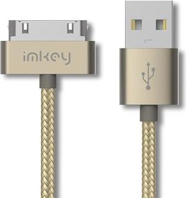 img 3 attached to Samsung Galaxy Tab Cable - IMKEY Premium 6.5ft Tangle-Free Braided USB to 30 Pin Sync Data Fast Charging Cable for Samsung Galaxy Tab 2 10.1", 7.0", 7.7", 8", and 9" - Golden