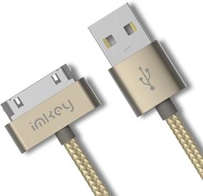 img 1 attached to Samsung Galaxy Tab Cable - IMKEY Premium 6.5ft Tangle-Free Braided USB to 30 Pin Sync Data Fast Charging Cable for Samsung Galaxy Tab 2 10.1", 7.0", 7.7", 8", and 9" - Golden