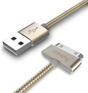 samsung galaxy tab cable - imkey premium 6.5ft tangle-free braided usb to 30 pin sync data fast charging cable for samsung galaxy tab 2 10.1", 7.0", 7.7", 8", and 9" - golden logo