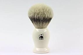 img 2 attached to 🪒 G.B.S Silvertip Badger Shaving Brush: Faux Ivory Resin Handle for Extra Soft Bristles, Lather Creation, and Daily Grooming (21 MM Knot, 4.5" Tall)