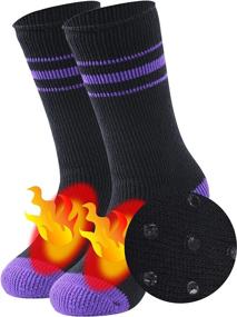 img 4 attached to 🧦 Warm Thermal Socks: Three Street Unisex Winter Fur-Lined Boot, Thick Insulated Heated Slipper Non-Slip Socks for Cold Weather