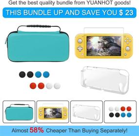 img 3 attached to 🎮 Switch Lite Accessories Kit Bundle - Carrying Case, TPU Protective Cover, Screen Protector, Thumb Grips (Turquoise)