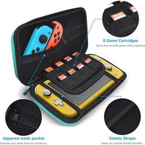 img 2 attached to 🎮 Switch Lite Accessories Kit Bundle - Carrying Case, TPU Protective Cover, Screen Protector, Thumb Grips (Turquoise)