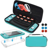 🎮 switch lite accessories kit bundle - carrying case, tpu protective cover, screen protector, thumb grips (turquoise) logo