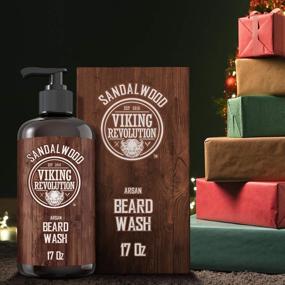 img 2 attached to 🧔 Premium Beard Wash Shampoo - Nourishing Argan & Jojoba Oils - Soften & Strengthen Your Beard - Sandalwood Scent - 17 oz Shampoo with Beard Oil