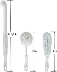 img 1 attached to 🧼 Efficient Glassware Cleaning Brush Set by Lily's Home Decanter - Ideal for Hard to Reach Areas of Champagne Flutes, Beer Mugs, Baby Bottles, and Narrow Neck Goblets (Set of 3)