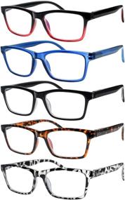 img 4 attached to 😎 Enhance Eye Comfort with SIGVAN 5 Pack Blue Light Blocking Reading Glasses - Stylish, Lightweight Computer Readers for Men and Women