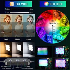 img 1 attached to 📸 Набор настраиваемых светильников для фотосъемки с RGB и CCT для зум-встреч, видеоконференций и создания контента - идеально подходит для фотосессий, планшетов, низкой ангуляции съемки, портретов, Tiktok и YouTube (набор из 3 штук)