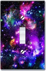 img 4 attached to 🌌 Purple Marvel Nebula Galaxy Single Gang Toggle Light Switch Plate/Wall Plate Cover by WIRESTER
