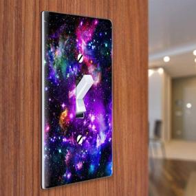 img 2 attached to 🌌 Purple Marvel Nebula Galaxy Single Gang Toggle Light Switch Plate/Wall Plate Cover by WIRESTER