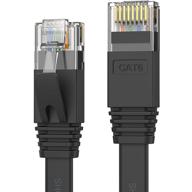 🔌 50фт кабель ethernet cat 6 - высокоскоростной, тонкий lan-корд с разъемами rj45, плоский дизайн, устойчивый к погодным условиям, быстрый гигабитный lan-провод для игр, ps5/4/3, xbox, модем, роутер логотип