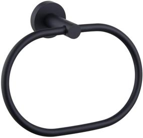 img 4 attached to 🔗 APLusee Matte Black Stainless Steel Swivel Towel Ring Holder - Modern Bathroom & Kitchen Accessory for Space-saving Drying & Storage