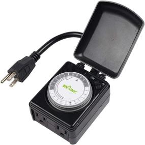 img 4 attached to 🌧️ BN-LINK 24 Hour Programmable Dual Outlet Timer - Compact Outdoor Mechanical Plugin Timer, Waterproof, Heavy Duty