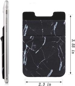 img 2 attached to 📱 MUMUGUO Marble Cell Phone Stick On Wallet Card Holder - 2Pack (Black/White) for iPhone, Android & All Smartphones - 4348676389