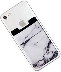 img 1 attached to 📱 MUMUGUO Marble Cell Phone Stick On Wallet Card Holder - 2Pack (Black/White) for iPhone, Android & All Smartphones - 4348676389