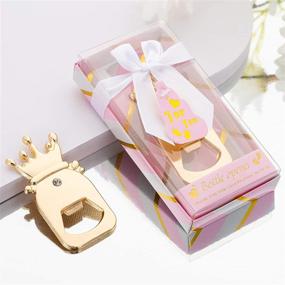 img 1 attached to 👑 24-Piece Pink Crown Shaped Baby Bottle Opener Set - Baby Shower Favors, Souvenirs, and Decorations for Guest Gifts