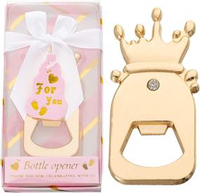 img 4 attached to 👑 24-Piece Pink Crown Shaped Baby Bottle Opener Set - Baby Shower Favors, Souvenirs, and Decorations for Guest Gifts