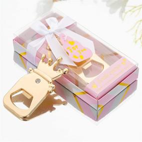 img 3 attached to 👑 24-Piece Pink Crown Shaped Baby Bottle Opener Set - Baby Shower Favors, Souvenirs, and Decorations for Guest Gifts