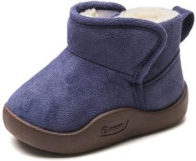 img 4 attached to 👶 Infant Boys Girls Snow Boots with Cozy Fleece Lining | Non-Slip Winter Shoes for Toddlers' First Steps