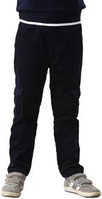 img 4 attached to 👖 Leo Lily Husky Corduroy Trousers: Stylish Boys' Clothing for Comfort and Durability