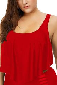 img 2 attached to Kisscynest Womens Ruffles Waisted Tankini Women's Clothing in Swimsuits & Cover Ups