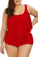 kisscynest womens ruffles waisted tankini women's clothing in swimsuits & cover ups logo